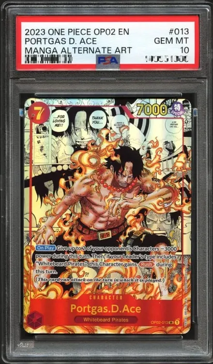 Portgas D. Ace · Manga Alt Art, PSA GEM MT 10