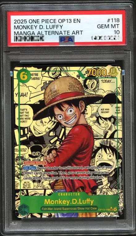 Monkey D. Luffy · Manga Alt Art, PSA GEM MT 10
